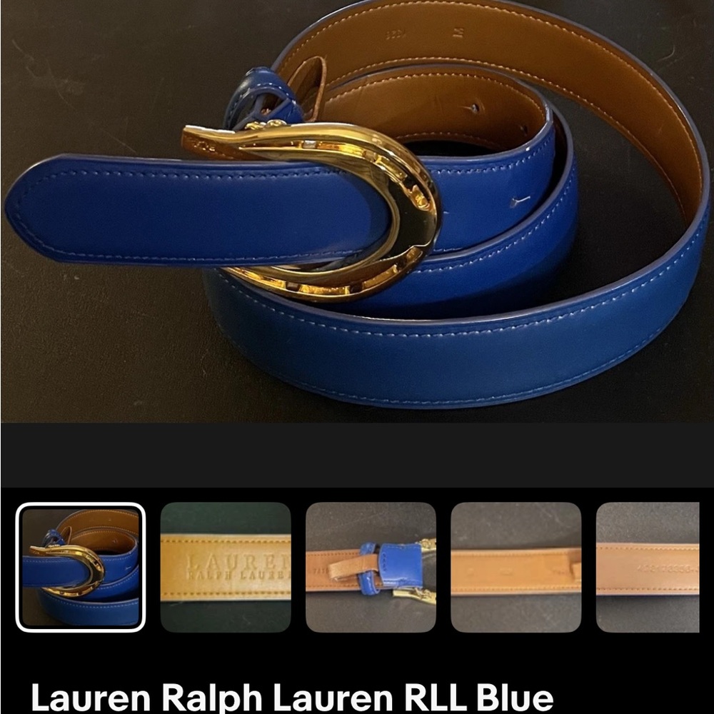Lauren Ralph Lauren Blue and Gold Belt Classic Design